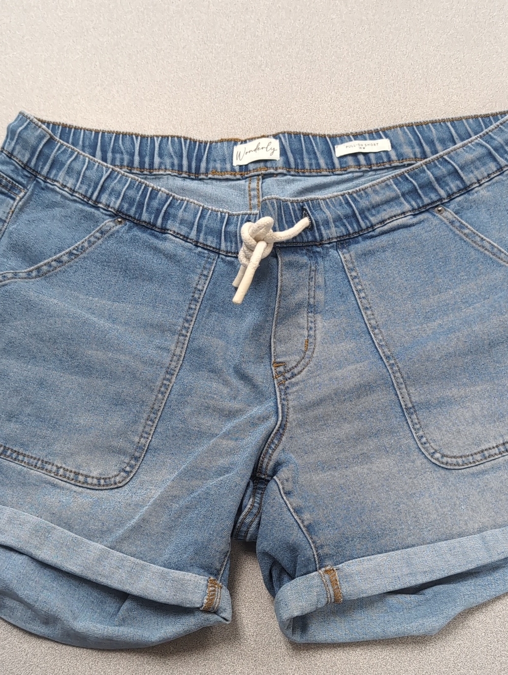 Wonderly Light Blue Denim Drawstring Men’s Shorts
